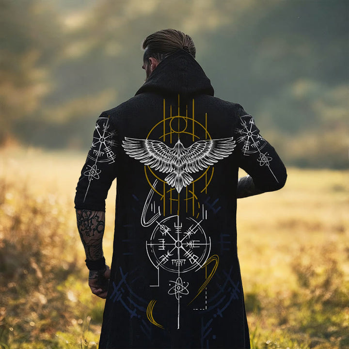 WorldNorse Mystic Raven Celestial Rune Kapuzenumhang - US/UK/AU52, EU62 (6XL) - image 0