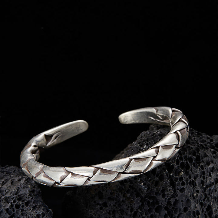 WorldNorse Manschettenarmband aus 925er Sterlingsilber mit Serpentin - image 0