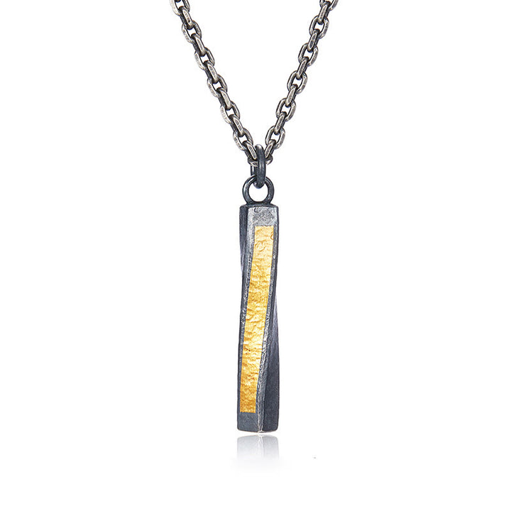 WorldNorse – Halskette aus 999 Sterlingsilber mit strukturiertem, gedrehtem Stab - image 3