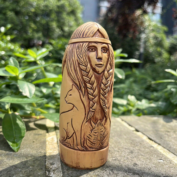 WorldNorse Geflochtene Haar-Tierumarmungsstatue Dekoration - image 1