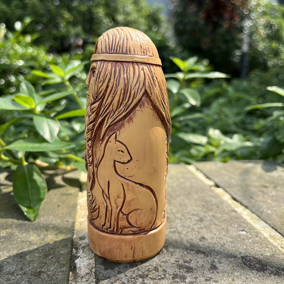 WorldNorse Geflochtene Haar-Tierumarmungsstatue Dekoration - image 3