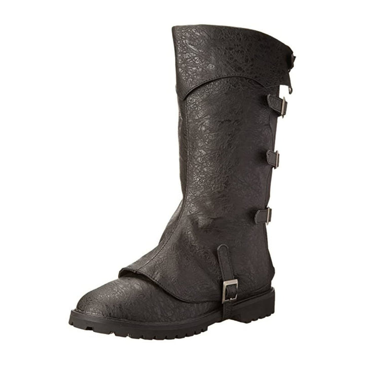 WorldNorse Kniehohe Stiefel mit mehreren Schnallen, strukturierter Oberfläche und Umschlagfunktion - image 3