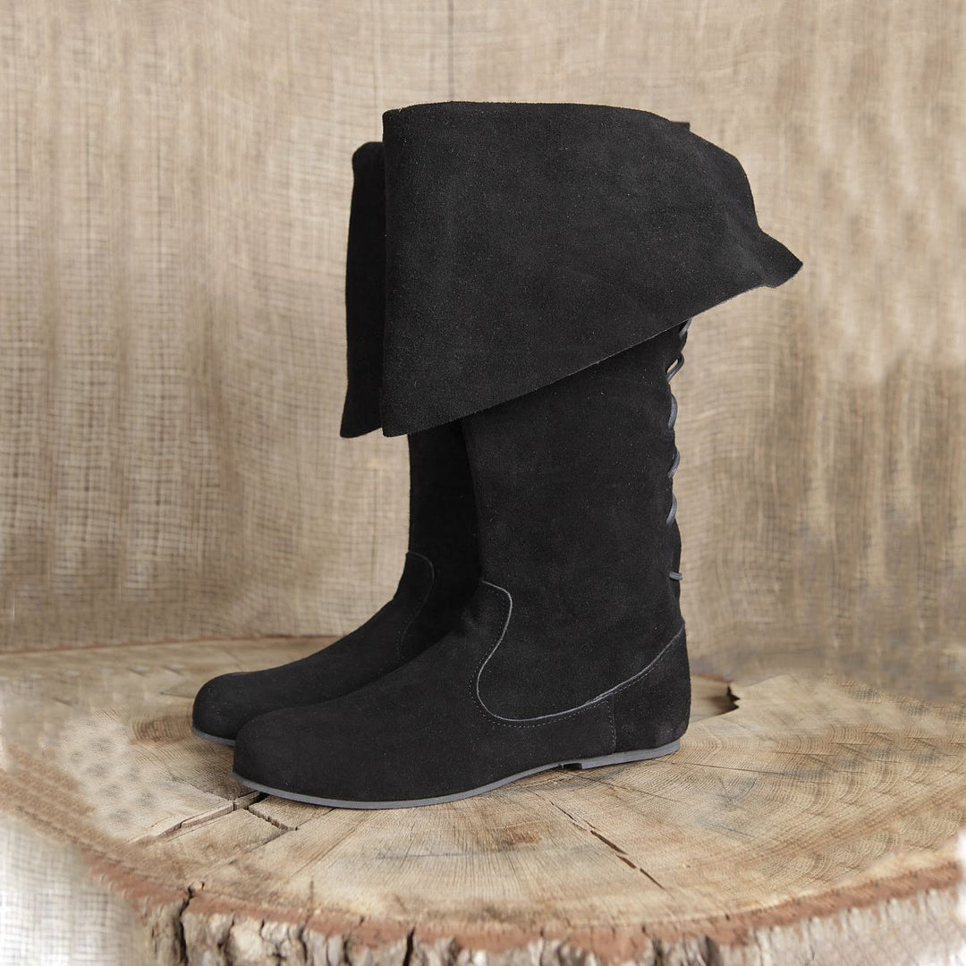 WorldNorse Wildleder-Kniestiefel mit umklappbarem Kordelzug - image 5