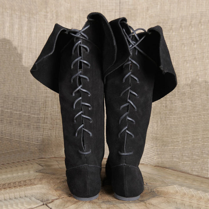 WorldNorse Wildleder-Kniestiefel mit umklappbarem Kordelzug - image 6