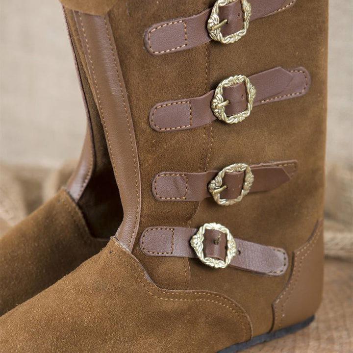 WorldNorse Schnürstiefel mit Schnallenverzierungen und umklappbarem Schaft, kniehoch. - image 3