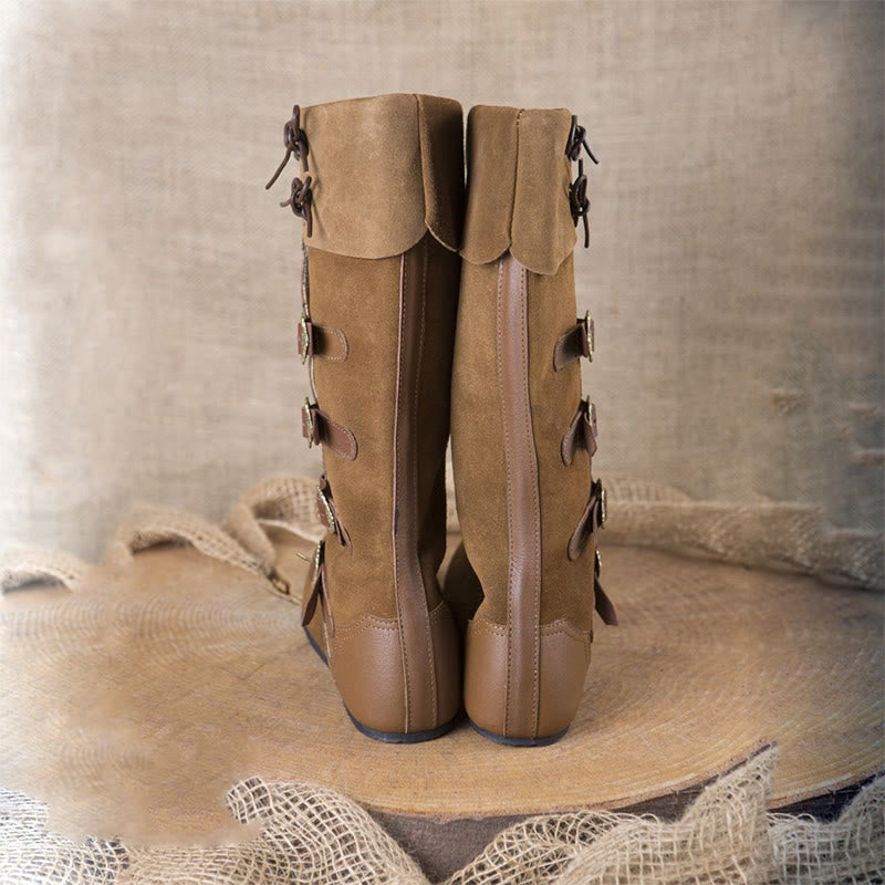 WorldNorse Schnürstiefel mit Schnallenverzierungen und umklappbarem Schaft, kniehoch. - image 2