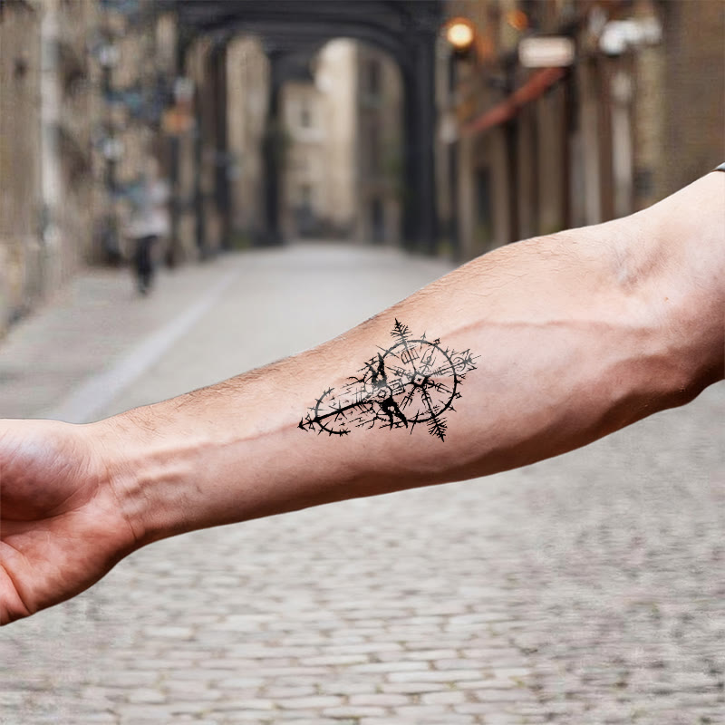 WorldNorse Gothic Rune Compass Vegvisir Wasserdichte Tattoo-Aufkleber - image 6