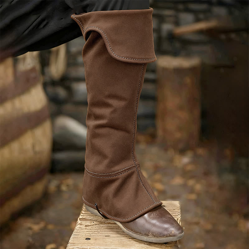 WorldNorse Wikinger-Stiefelüberzug aus Leder mit Schnallenriemen - image 2