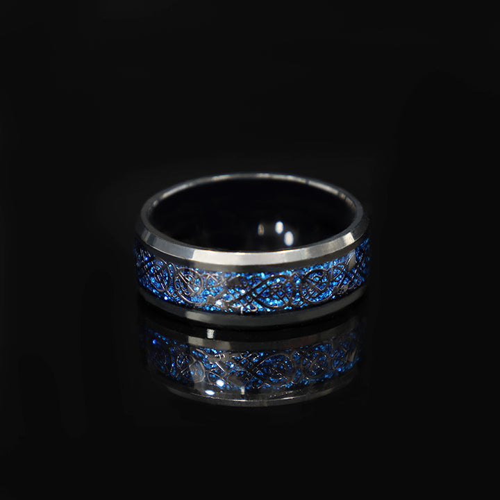 WorldNordischer Ring aus Legierung im Wikingerstil - Blau+Schwarz - 67mm - image 22