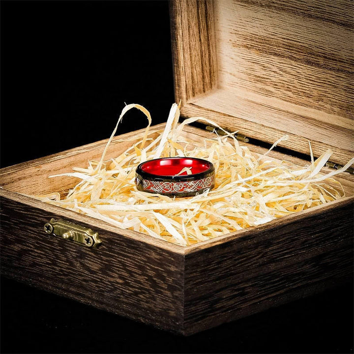 WorldNordischer Ring aus Legierung im Wikingerstil - Rot - 75mm - image 6