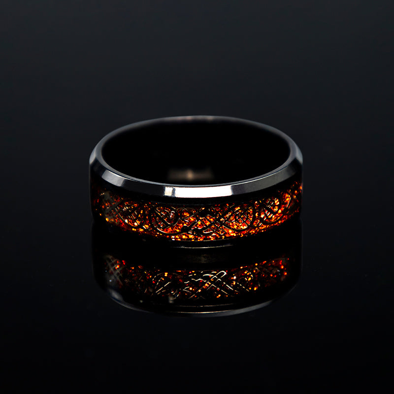 WorldNordischer Ring aus Legierung im Wikingerstil - Rot+Schwarz - 67mm - image 19