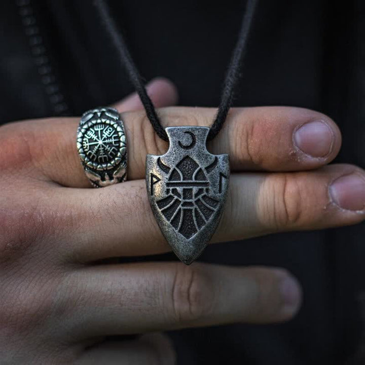 WorldNorse Wikinger-Halskette mit Odin- Rune und Pfeilspitze für Herren