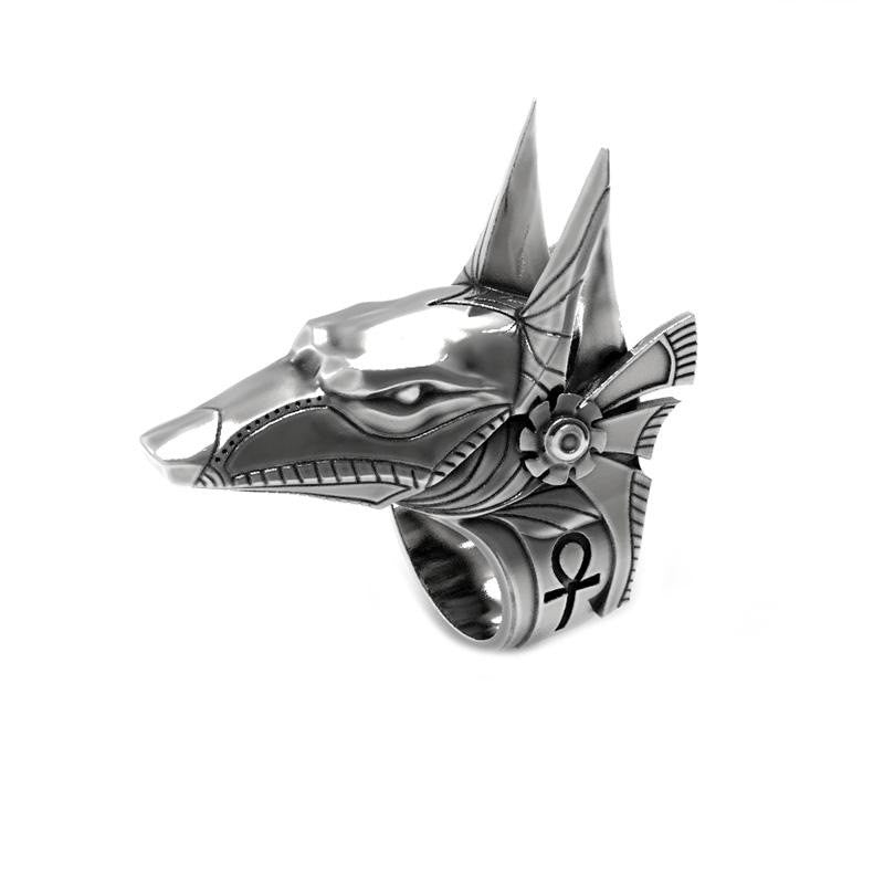 WorldNorse Vintage Anubis Ägyptischer Ring Punk Bier Ring - image 4