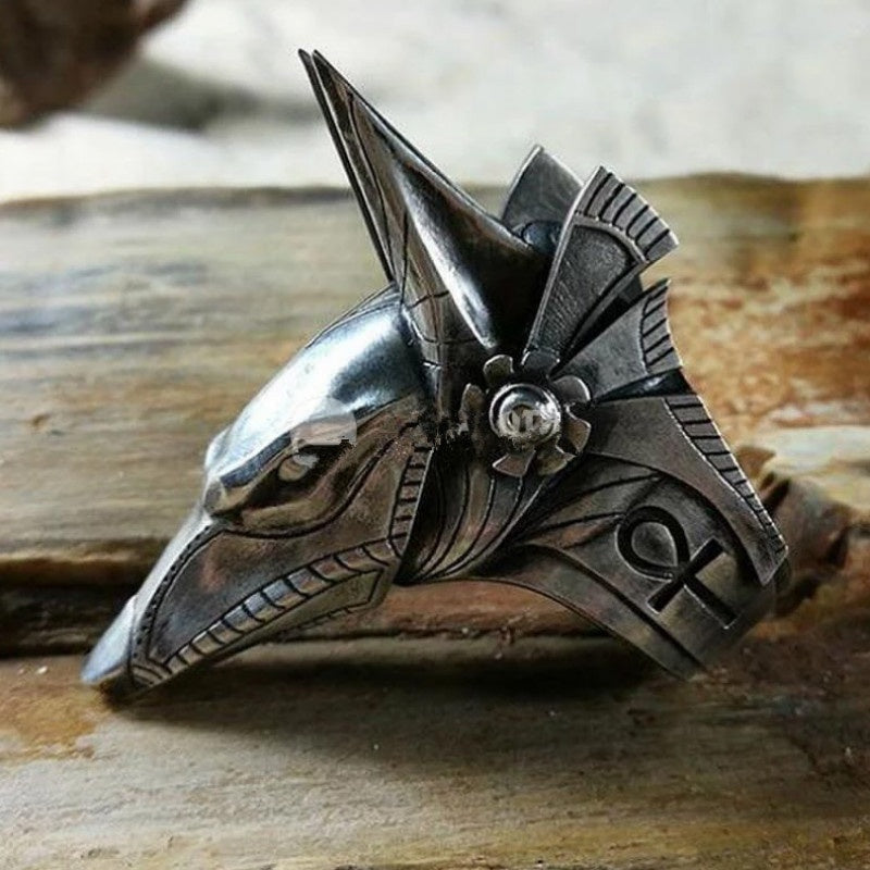 WorldNorse Vintage Anubis Ägyptischer Ring Punk Bier Ring - image 3