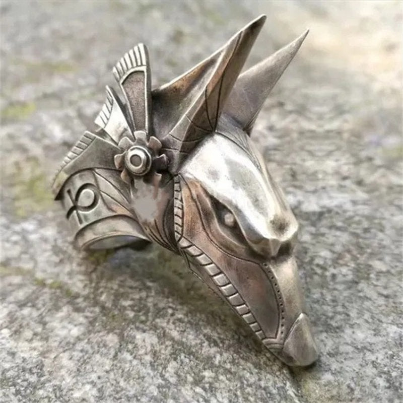 WorldNorse Vintage Anubis Ägyptischer Ring Punk Bier Ring - 70mm - image 0