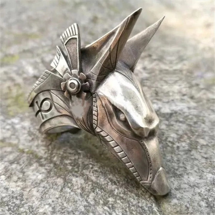 WorldNorse Vintage Anubis Ägyptischer Ring Punk Bier Ring - 70mm - image 0