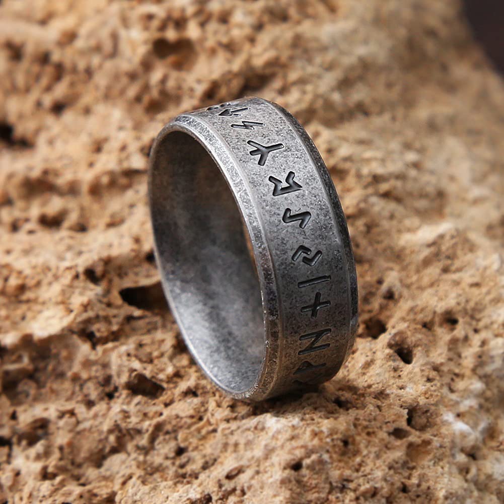 WorldNorse Vintage Wikinger-Runen-Ring aus Edelstahl - image 2