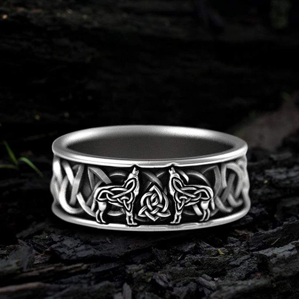 WorldNorse Fenriswolf Wikingerring aus Edelstahl - 67mm - image 0