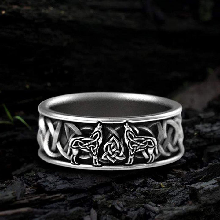 WorldNorse Fenriswolf Wikingerring aus Edelstahl - 67mm - image 0