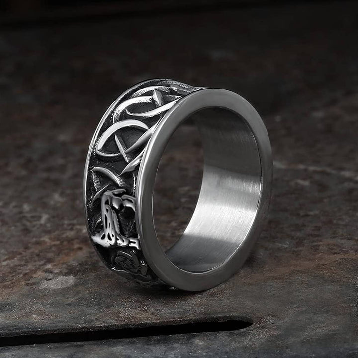 WorldNorse Fenriswolf Wikingerring aus Edelstahl