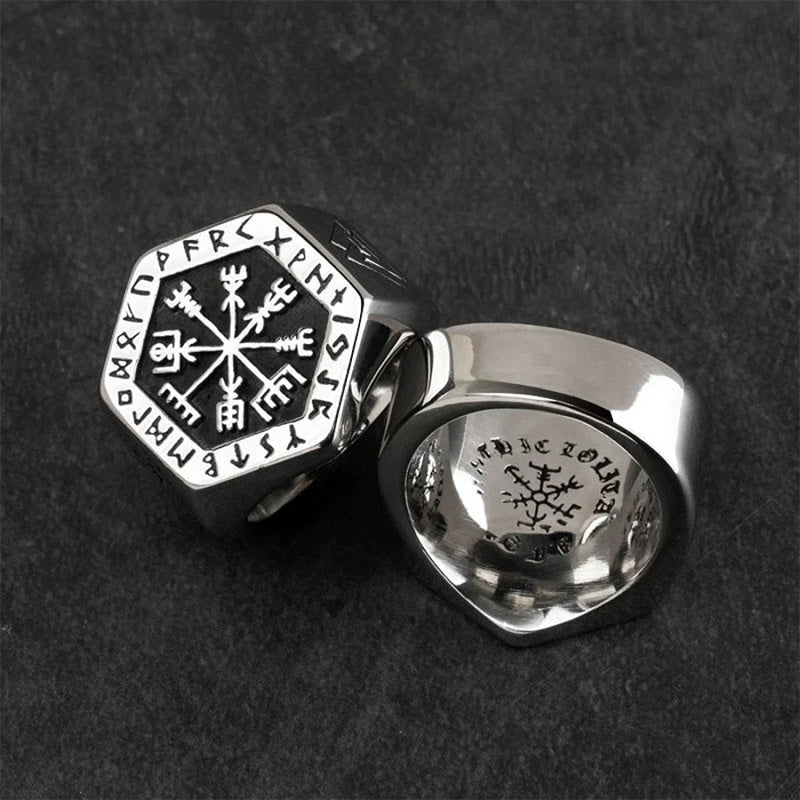 WorldNorse Vegvisir mit Valknut Nordic Ring - image 2