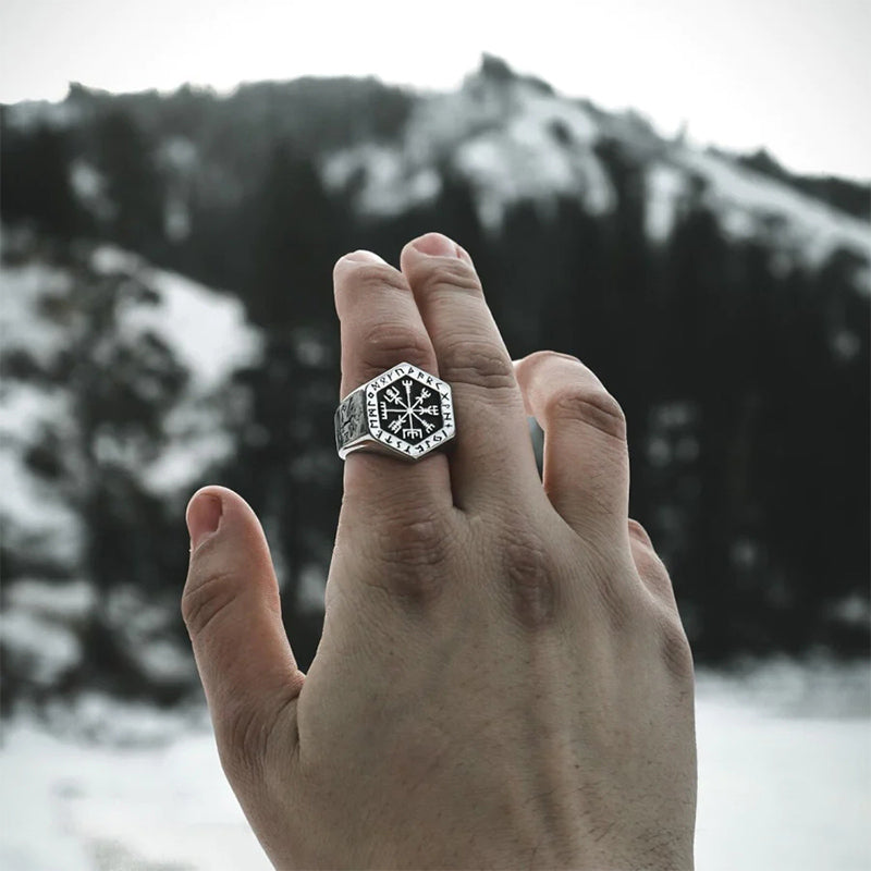 WorldNorse Vegvisir mit Valknut Nordic Ring - image 4