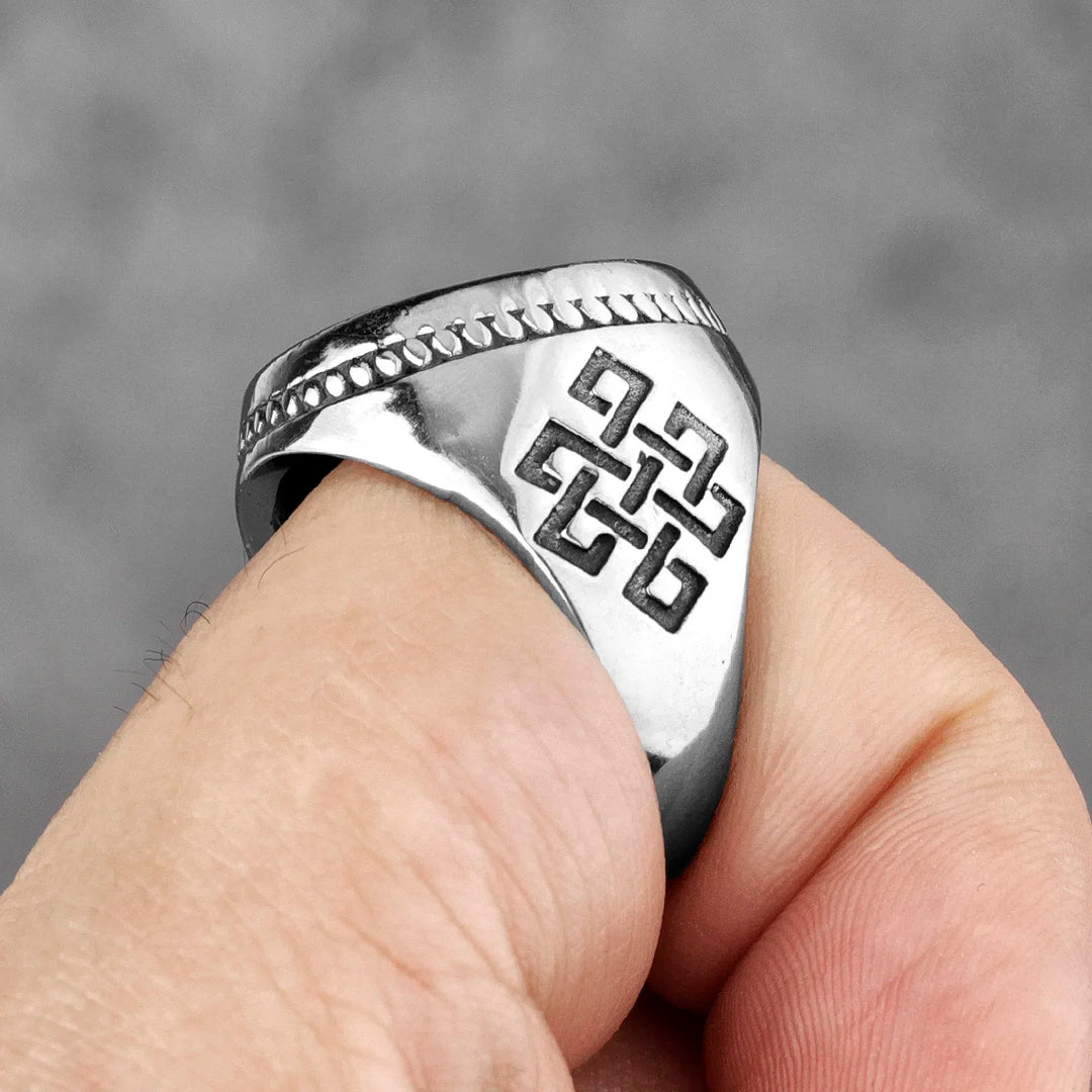 WorldNorse Vintage Edelstahlring mit Lebensbaum