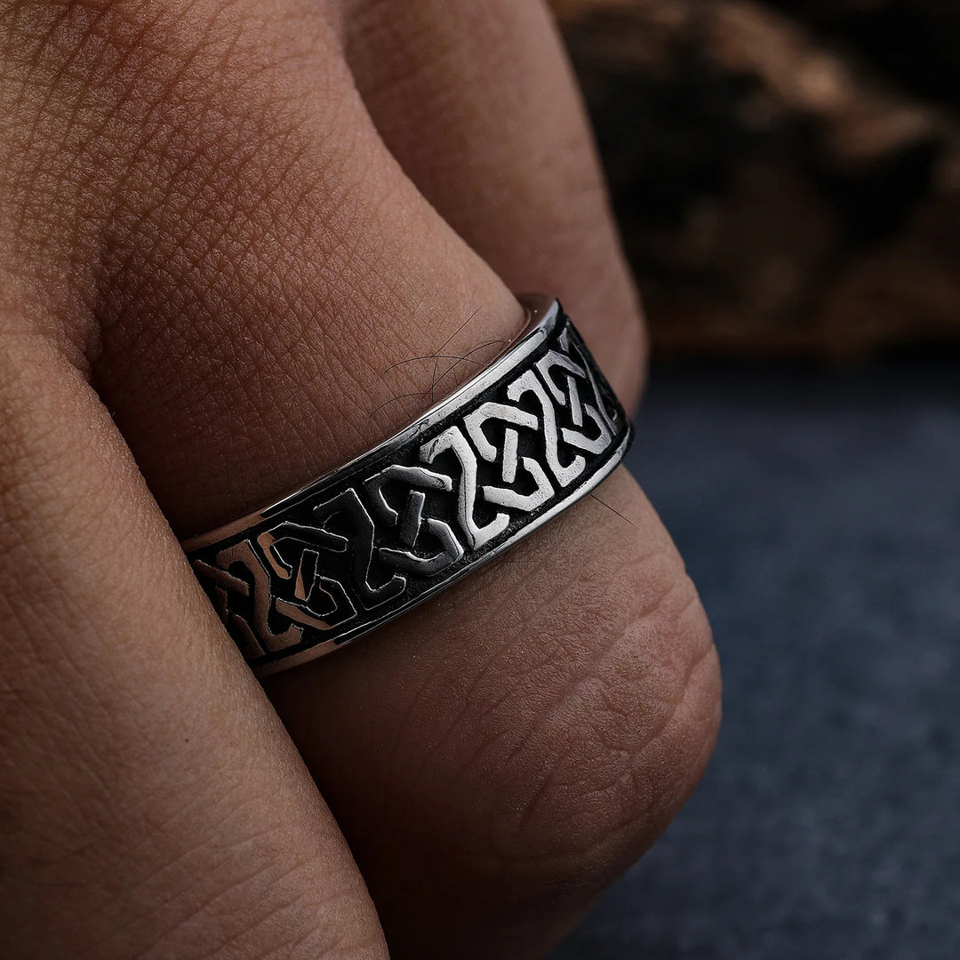 WorldNorse Klassischer keltischer Spiralknoten-Nordischer Ring