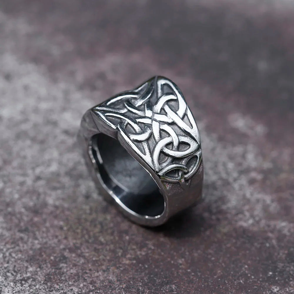 WorldNorse Keltischer Knoten Wikingerring aus Edelstahl