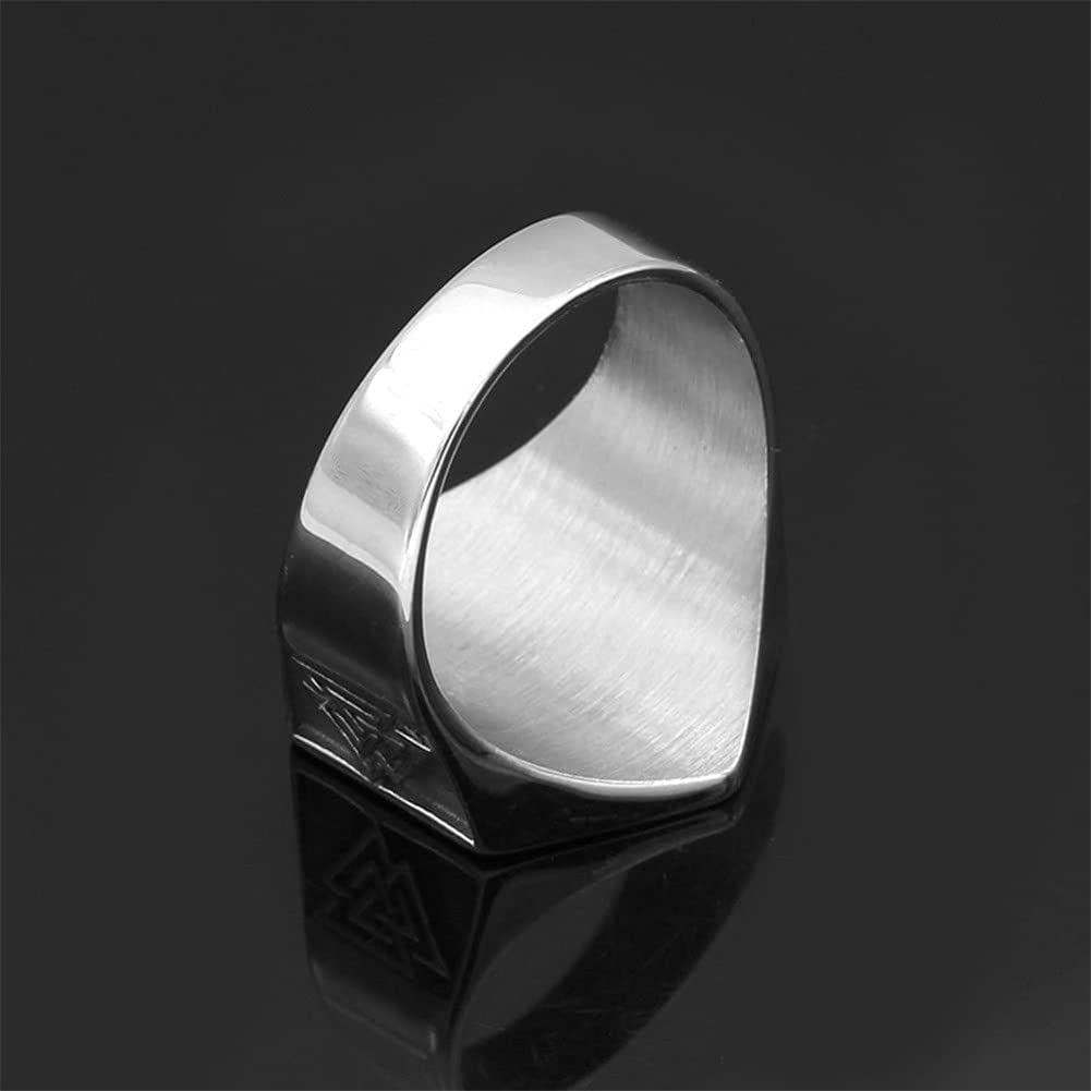 WorldNorse Valknut Kompass Edelstahl Wikinger Ring