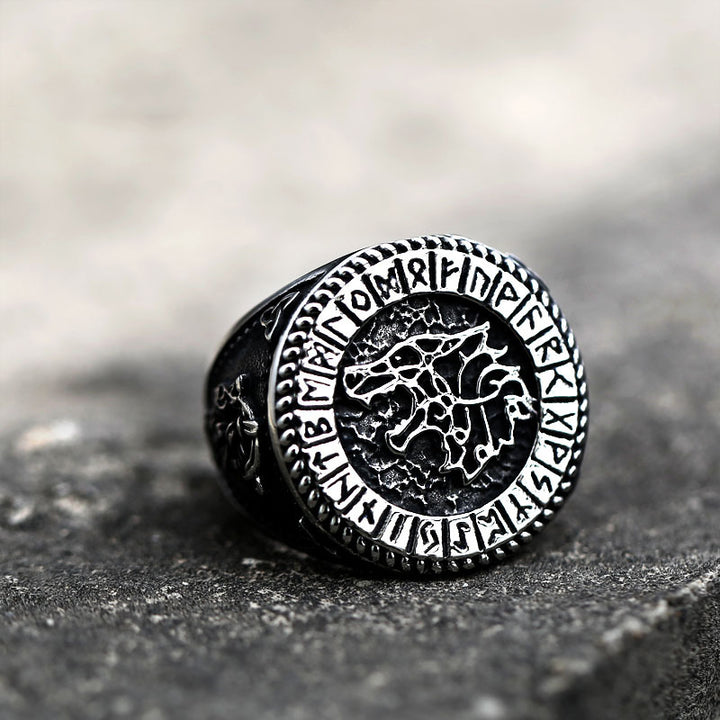 WorldNorse Fenrir Wolf Amulett Siegelring Wikinger