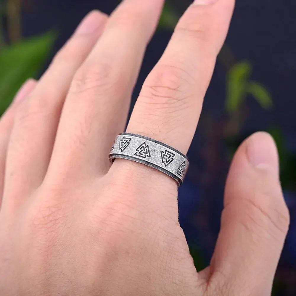 WorldNorse Odin Valknut Nordischer Rune Wikinger-Ring