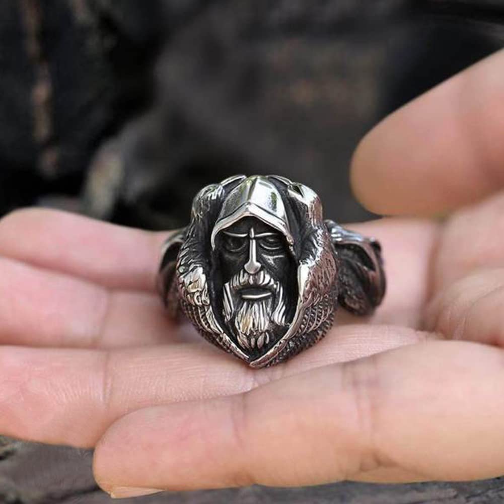 WorldNorse Mythology Odin Wolf Edelstahl Wikinger Ring