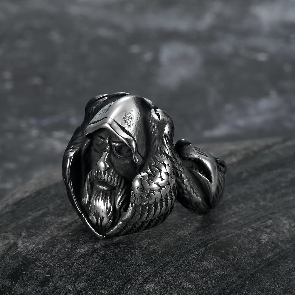 WorldNorse Mythology Odin Wolf Edelstahl Wikinger Ring