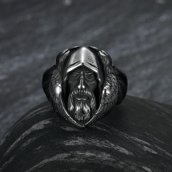 WorldNorse Mythology Odin Wolf Edelstahl Wikinger Ring