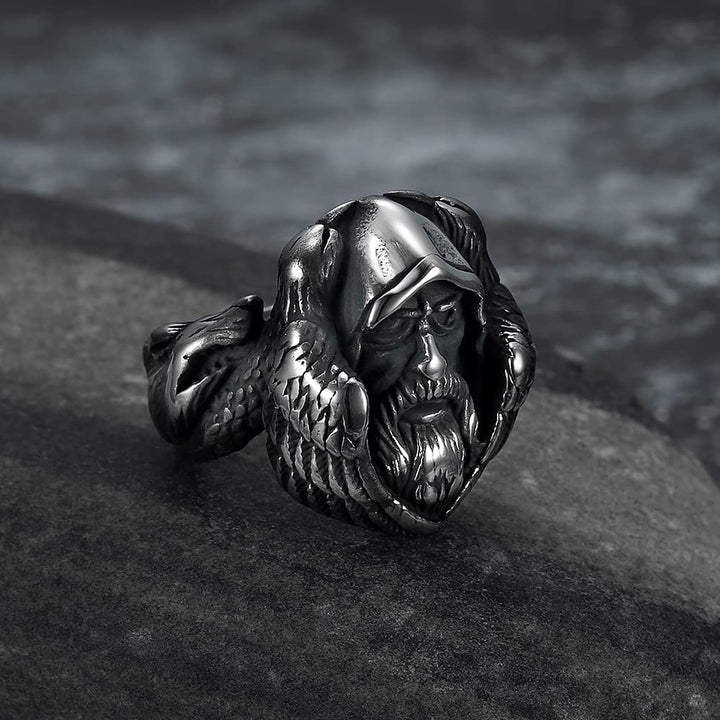 WorldNorse Mythology Odin Wolf Edelstahl Wikinger Ring