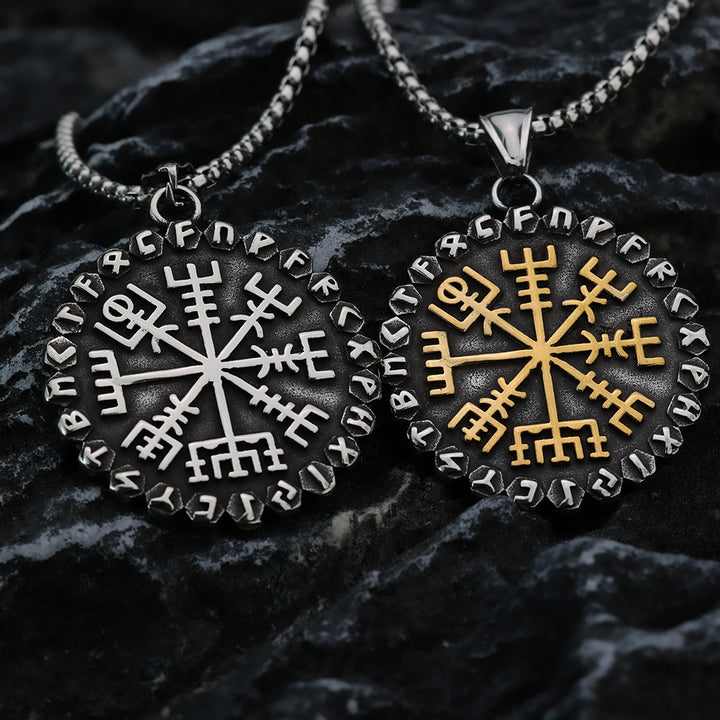 WorldNorse Klassische Odin Wikinger Kompass Rune Halskette