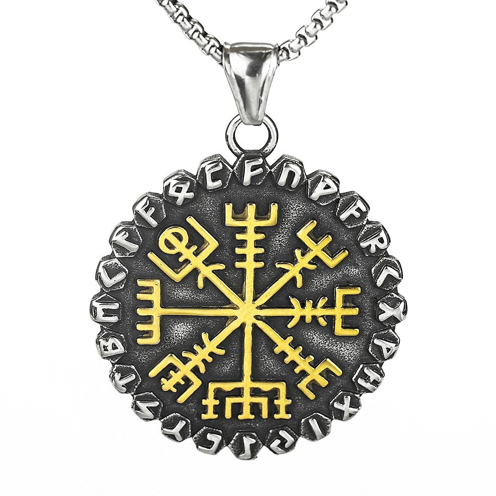 WorldNorse Klassische Odin Wikinger Kompass Rune Halskette