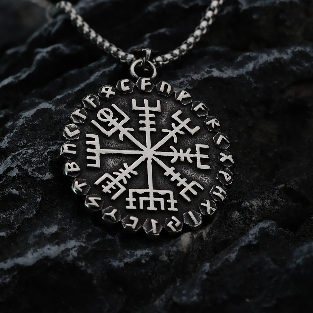 WorldNorse Klassische Odin Wikinger Kompass Rune Halskette