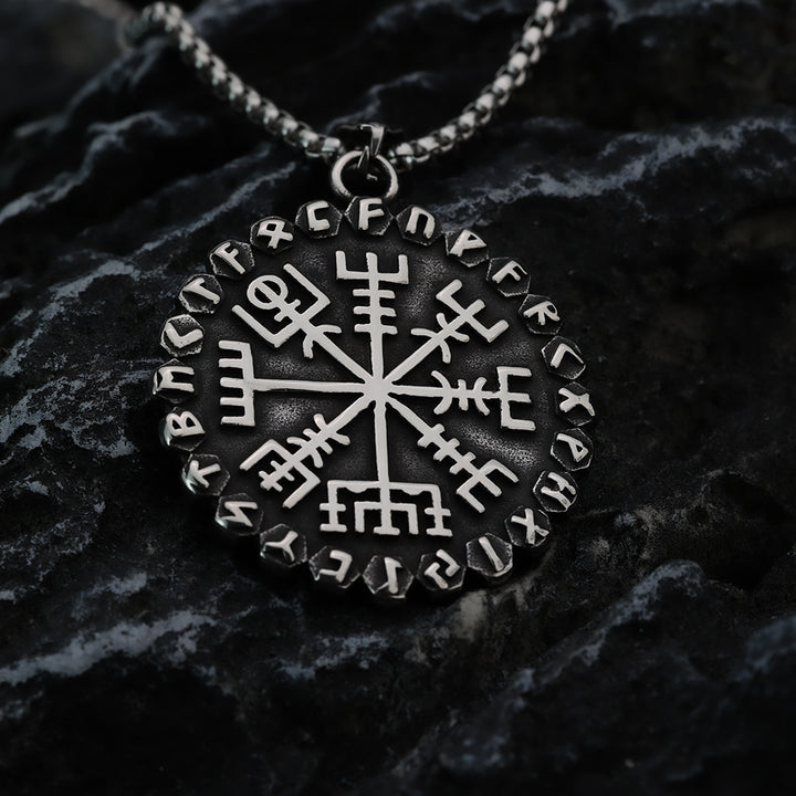 WorldNorse Klassische Odin Wikinger Kompass Rune Halskette
