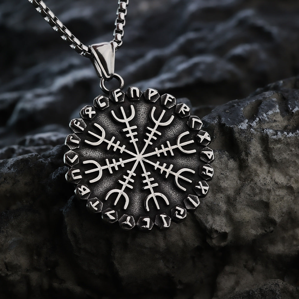 WorldNorse Klassische Odin Wikinger Kompass Rune Halskette