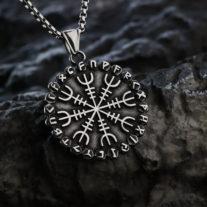 WorldNorse Klassische Odin Wikinger Kompass Rune Halskette