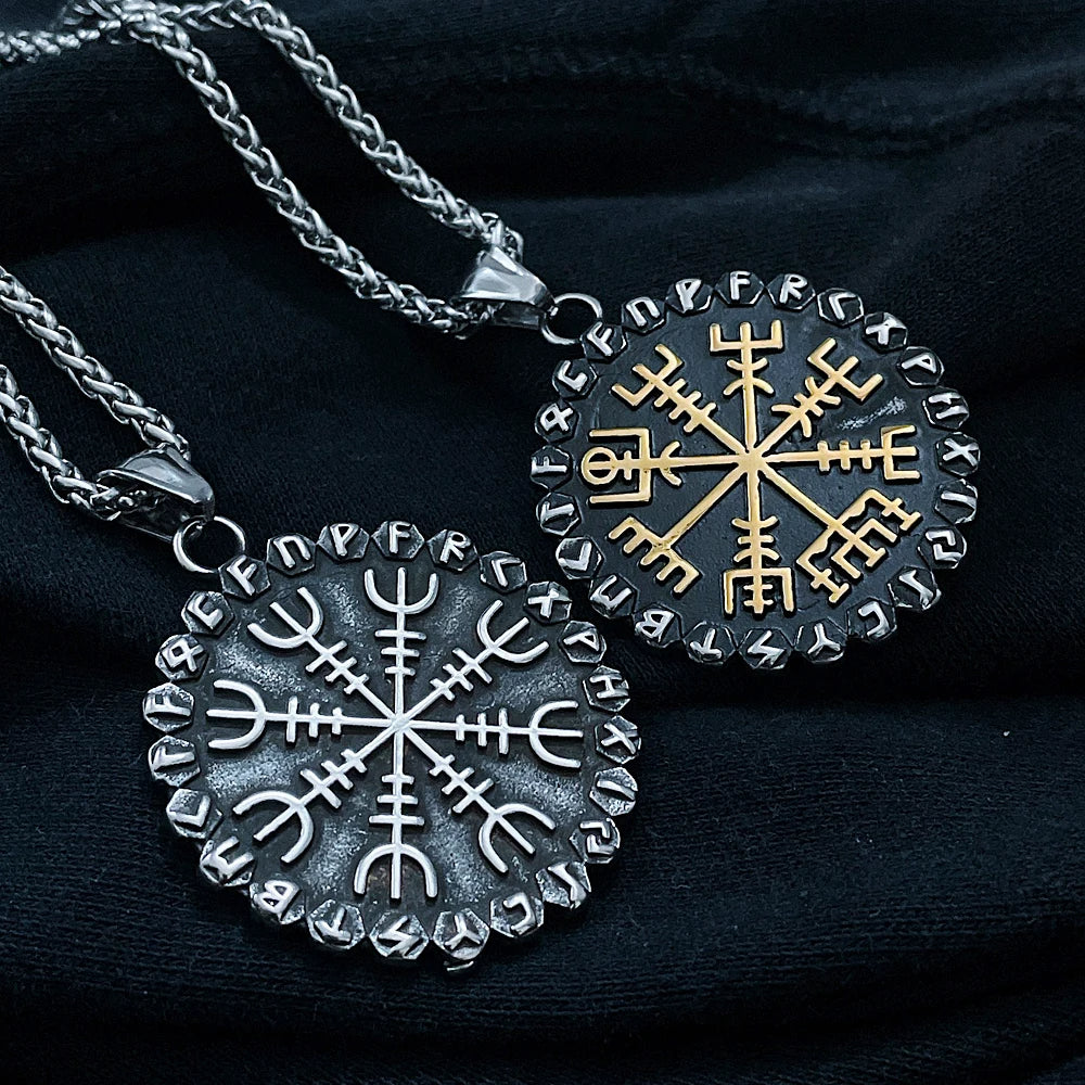 WorldNorse Klassische Odin Wikinger Kompass Rune Halskette
