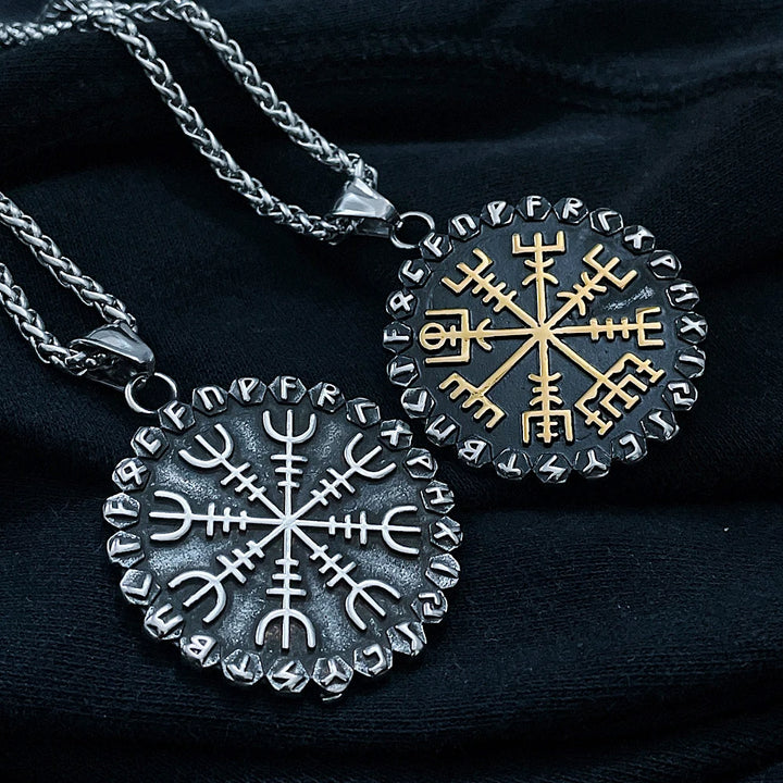 WorldNorse Klassische Odin Wikinger Kompass Rune Halskette