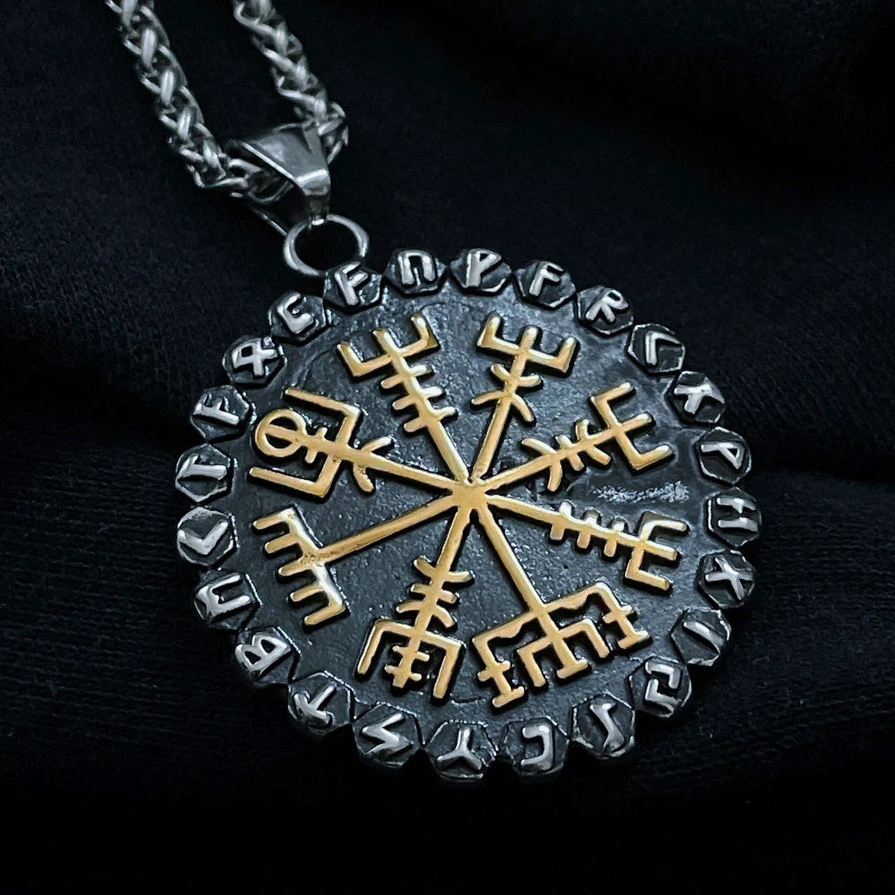 WorldNorse Klassische Odin Wikinger Kompass Rune Halskette