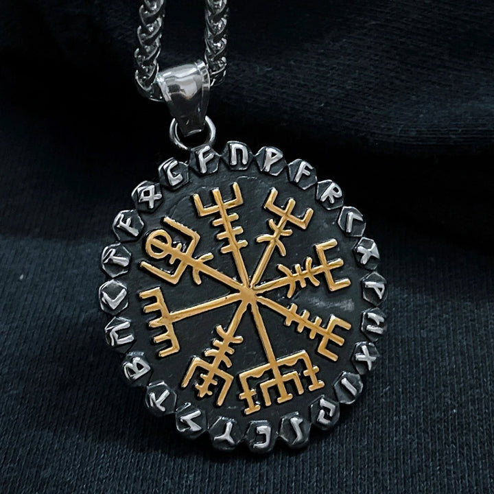 WorldNorse Klassische Odin Wikinger Kompass Rune Halskette