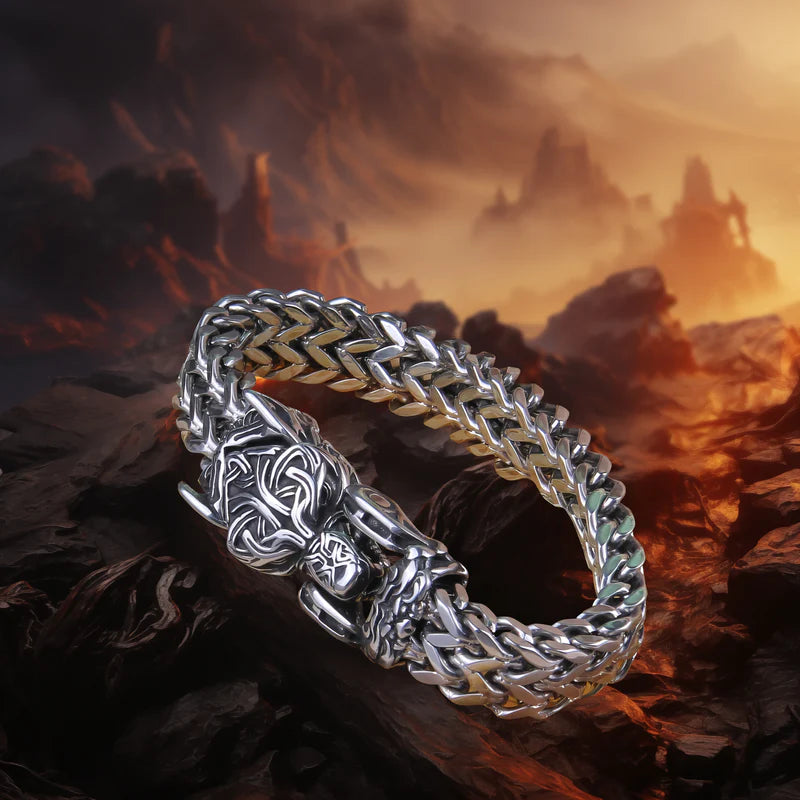 WorldNorse Punk Wolf mit Raven Edelstahlarmband - image 4