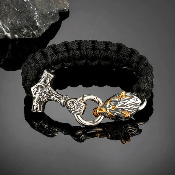 WorldNorse Nordisches Mjölnir Wolf -Armband