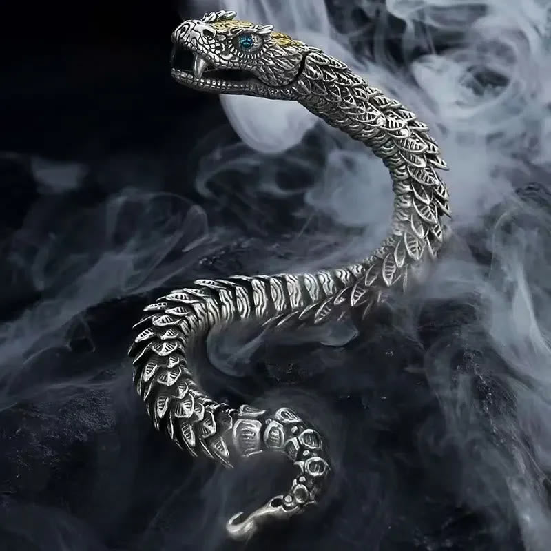 WorldNorse Jormungandr Personalisiertes Klapperschlangenarmband - 24 cm - image 0