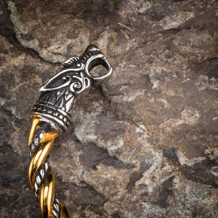 WorldNorse Nordisches Armband mit Doppelkopf-Drachen